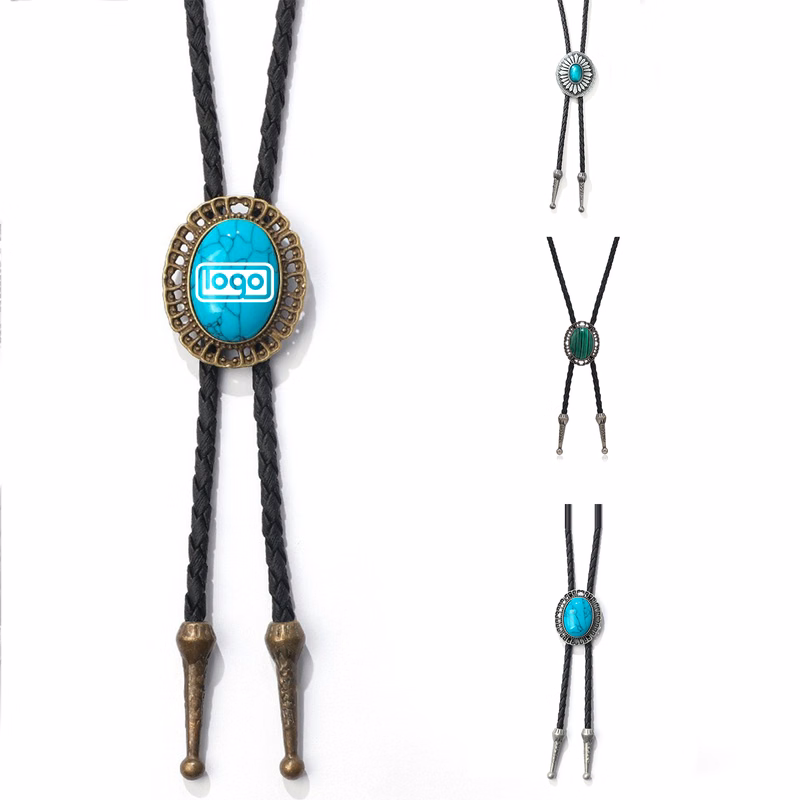 Retro Adjustable PU Leather Rope Metal Necklace