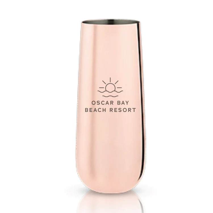 Viski® Copper Stemless Champagne Flute, set of 2 1