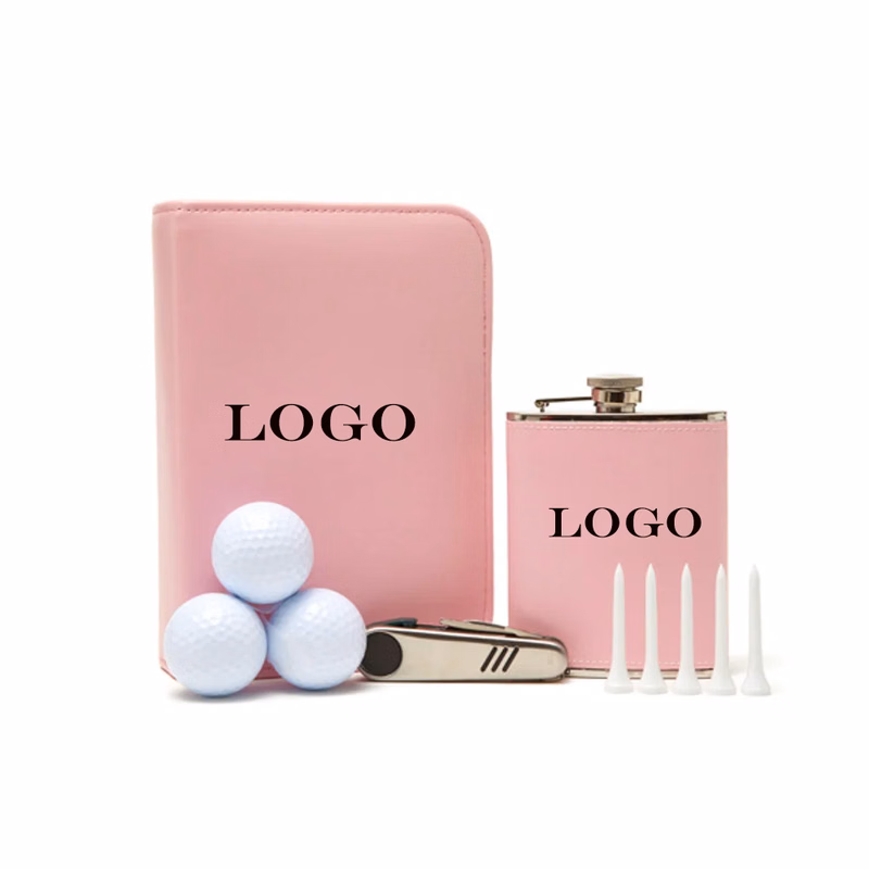 Leather Golf and Flask Carry Kit