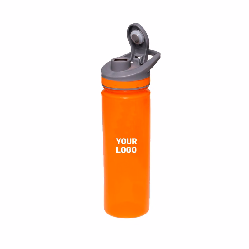 Flip Lid Plastic Sports Water Bottle, 22 oz.