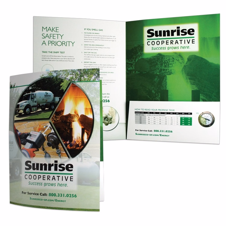 One Pocket Large Presentation Folders Printed Full Color