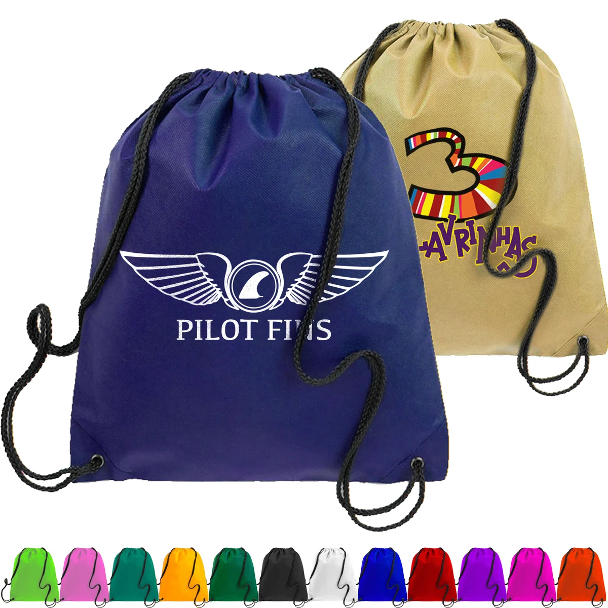 Non-Woven Drawstring Backpack USA Decorated (16" x 18") 1