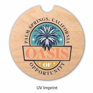 USA Made RusticRest UV Laser Engraved Wood Car Coaster with Felt Back
