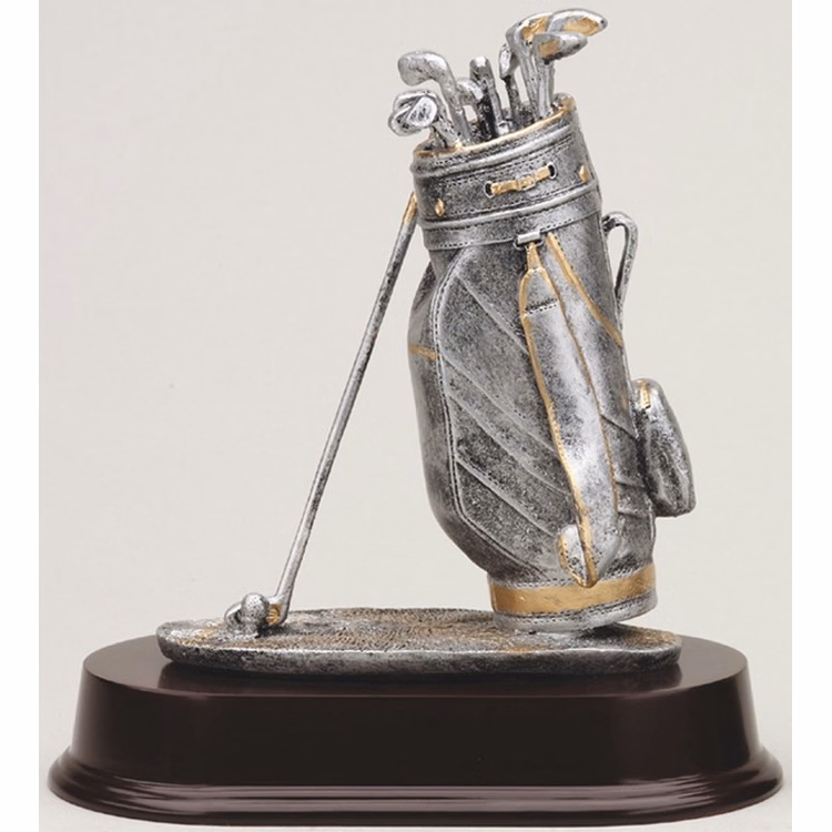 7 1/2" Golf Bag Golf Resin Award