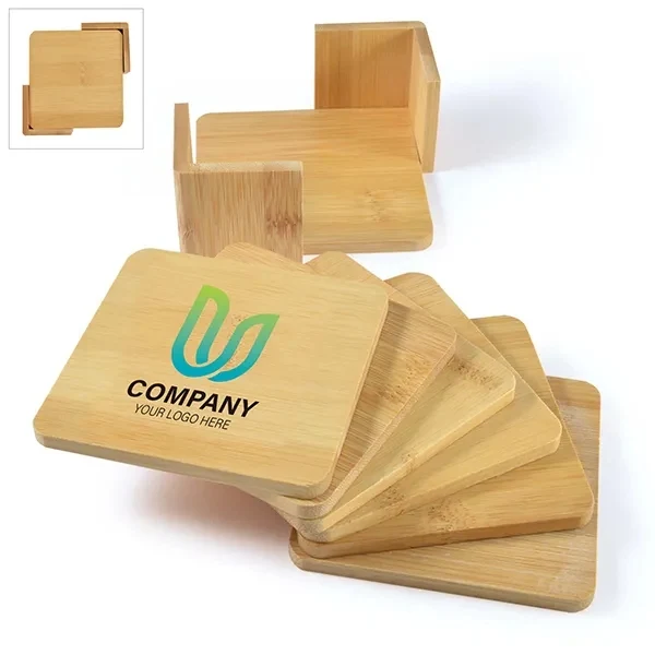 6-Piece Bamboo Coaster Set 1