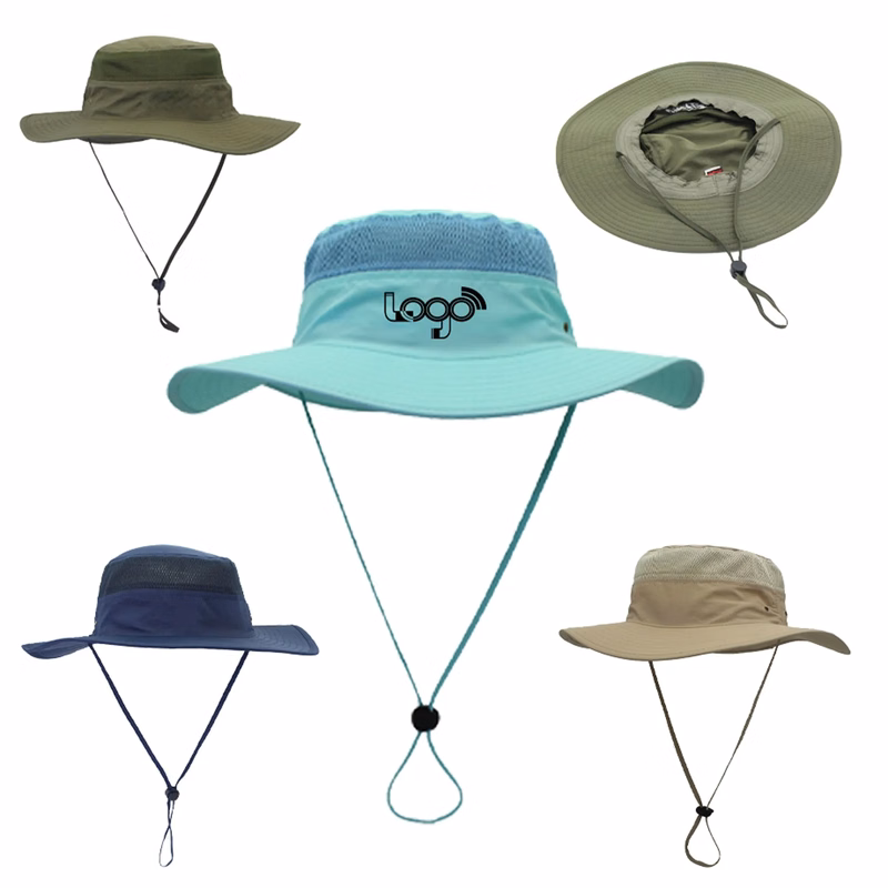 UV Protection Bucket Beach Mesh Sun Hat MOQ 50PCS