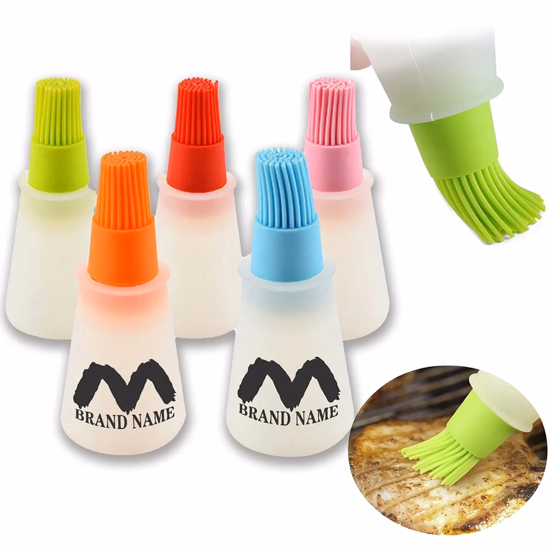 Portable Cooking BBQ Silicone Oil Bottle With Brush