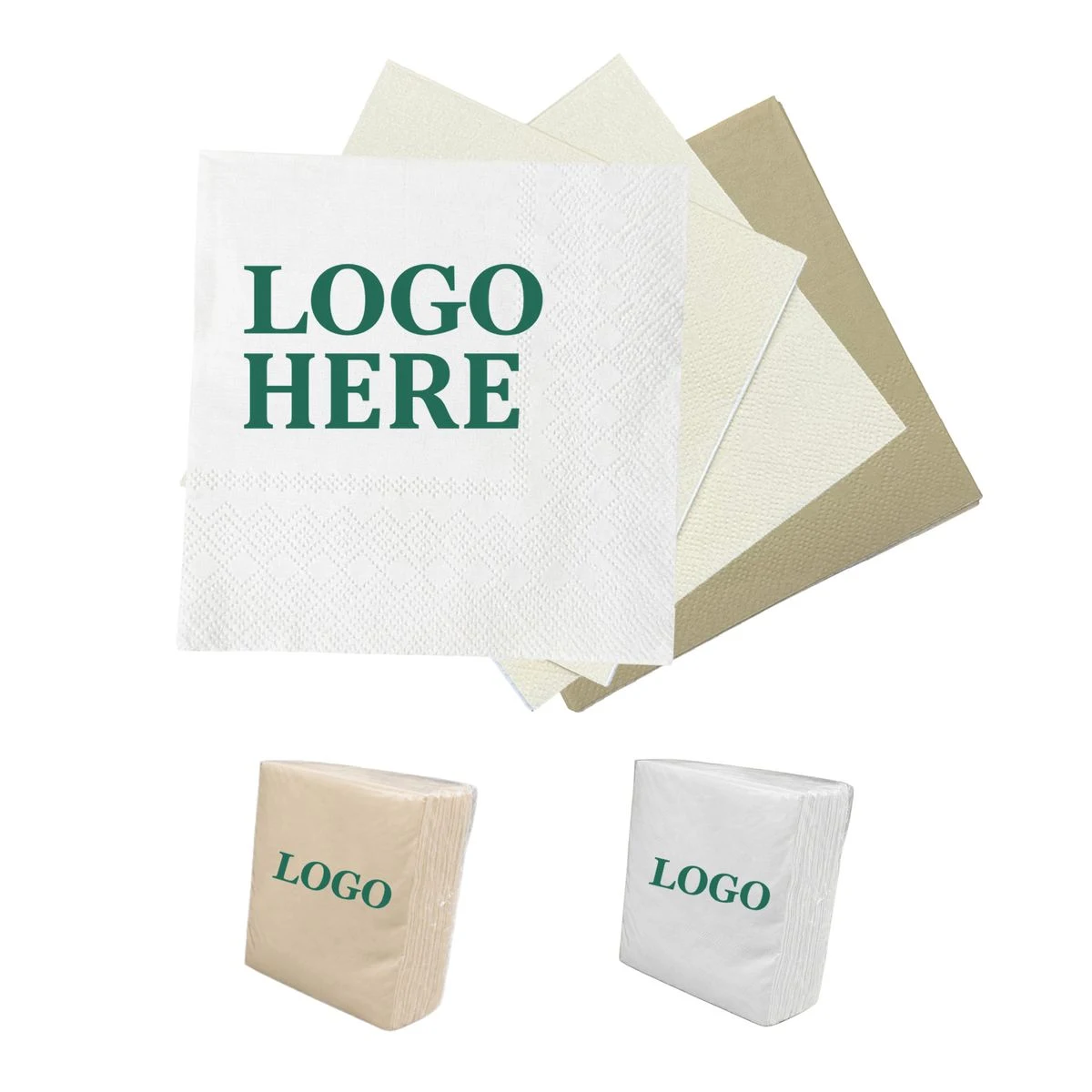 5" x 5" 2-Ply Beverage Napkins 1