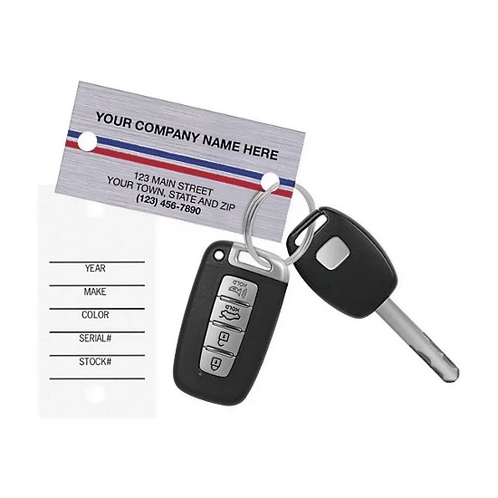 Auto Key Tags - Brushed Chrome 1