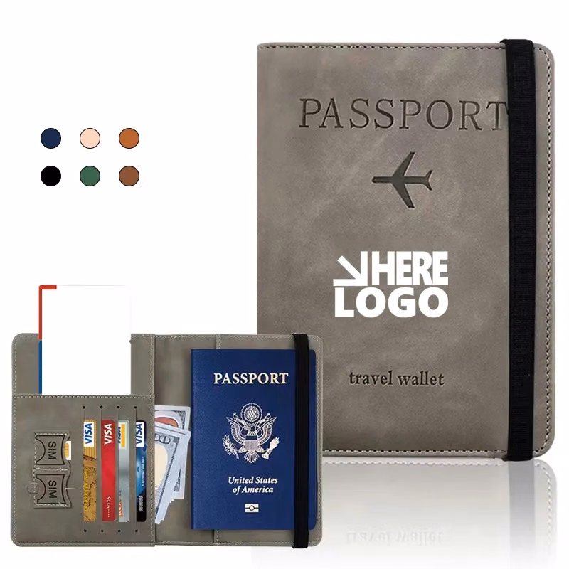 RFID  PU Leather Passport Holder Cover Case