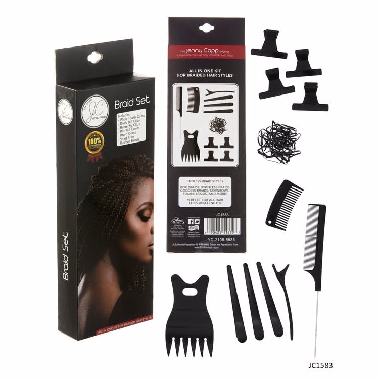 Hair Braiding Kits - Assorted Combs Clips Bands