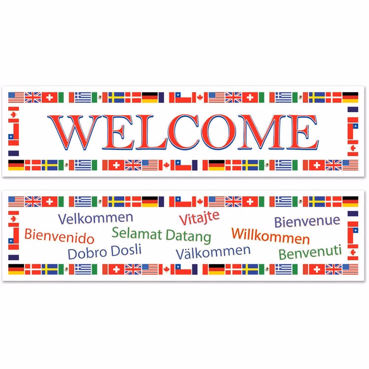 International Welcome Banners - 15" x 5'