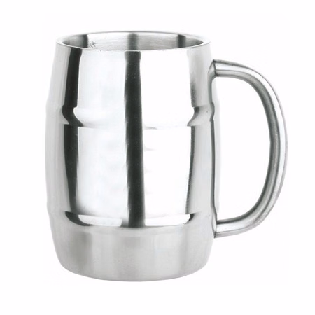 14oz Double Wall Stainless Steel Barrel Beer Mug