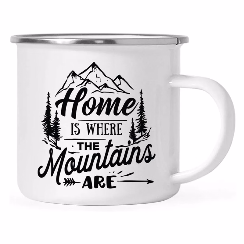 12 Oz. Campfire Mug w/Silver Rim