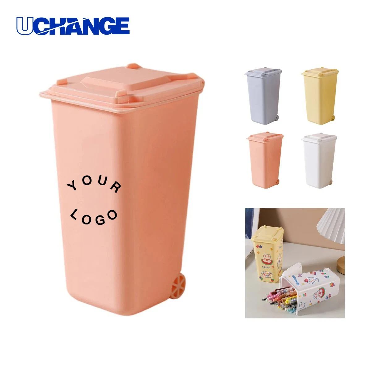 Trash Can Desk Organizer Pen Holder 1