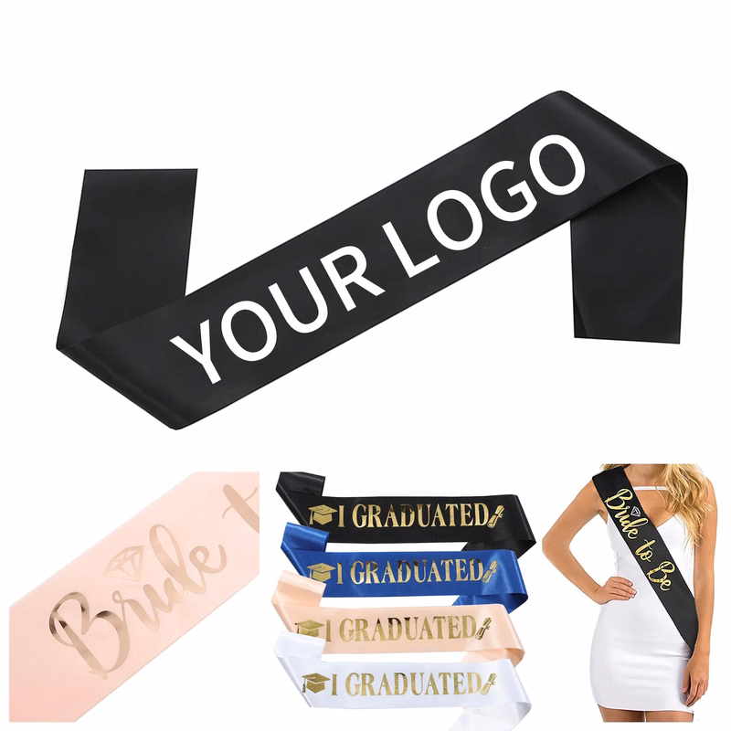 Elegant Satin Pageant Sash Long Length for Ceremonies