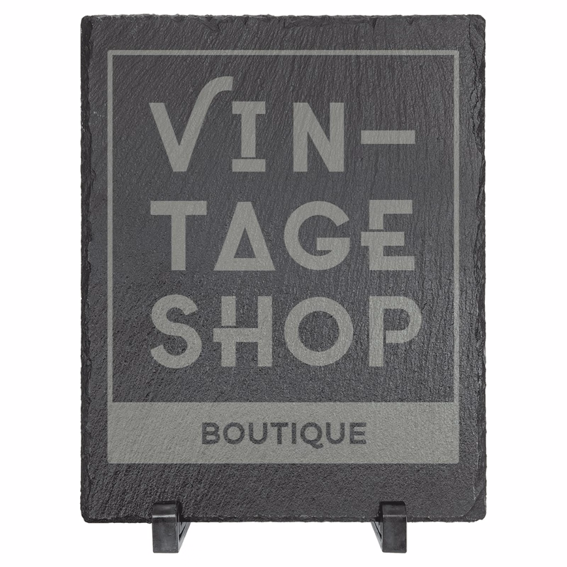 7" x 9" Rectangle Slate Decor with Plastic Feet