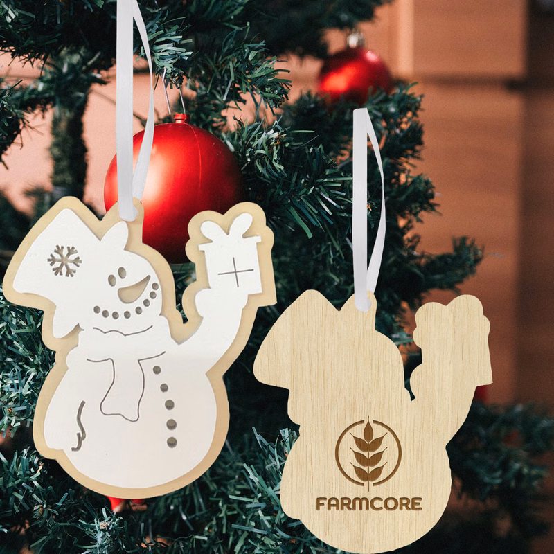 Layered Snowman Wood Ornament: Snowman