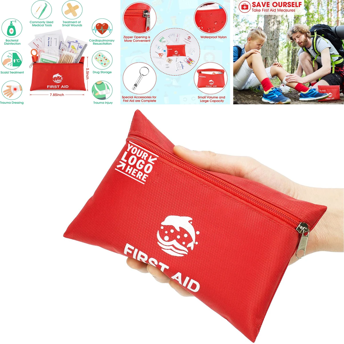 Outdoors Home 87 Piece Clean Treat and Protect Most Injuries Small Travel First Aid Kit 1