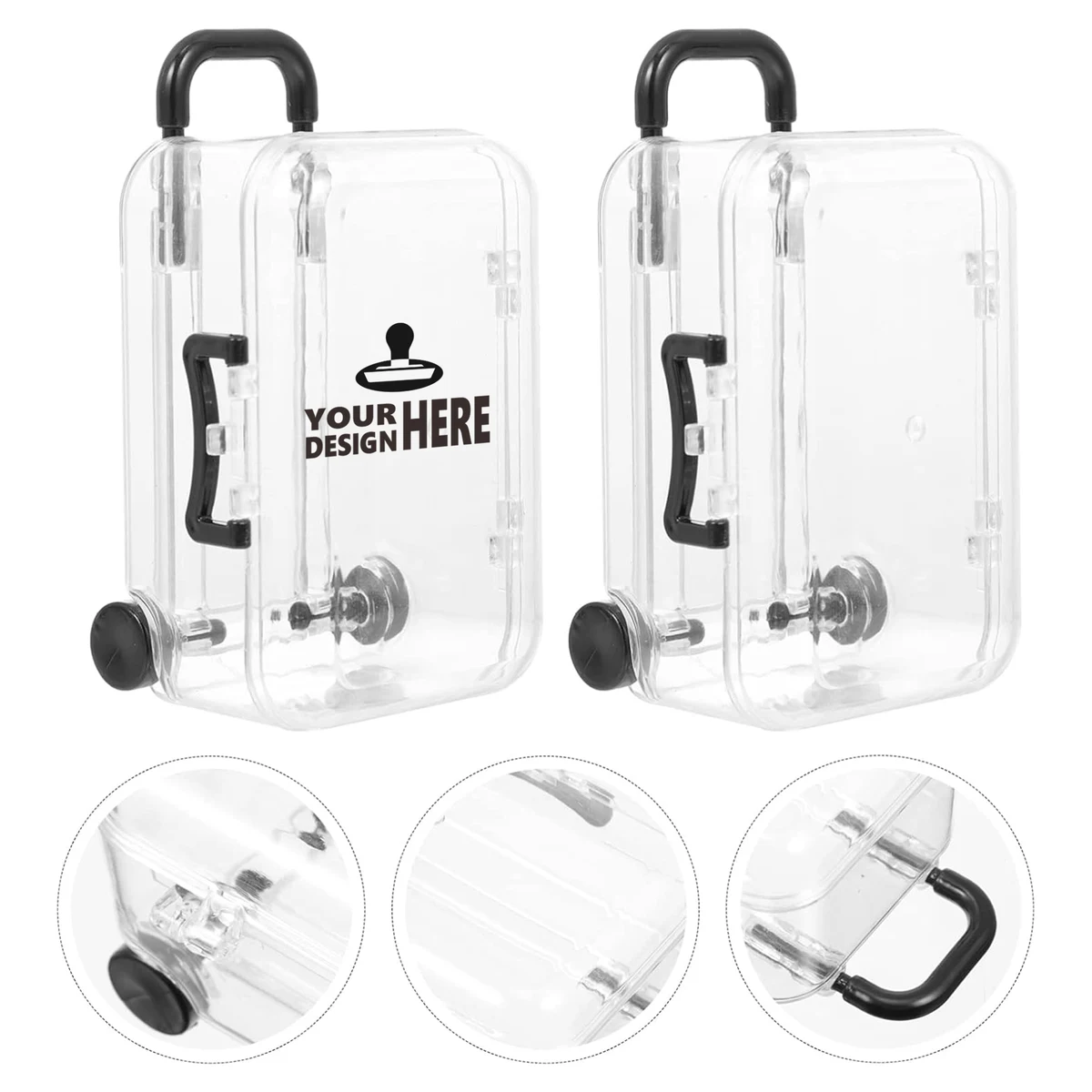 Mini Suitcase Clear Favor Box With Wheels 1