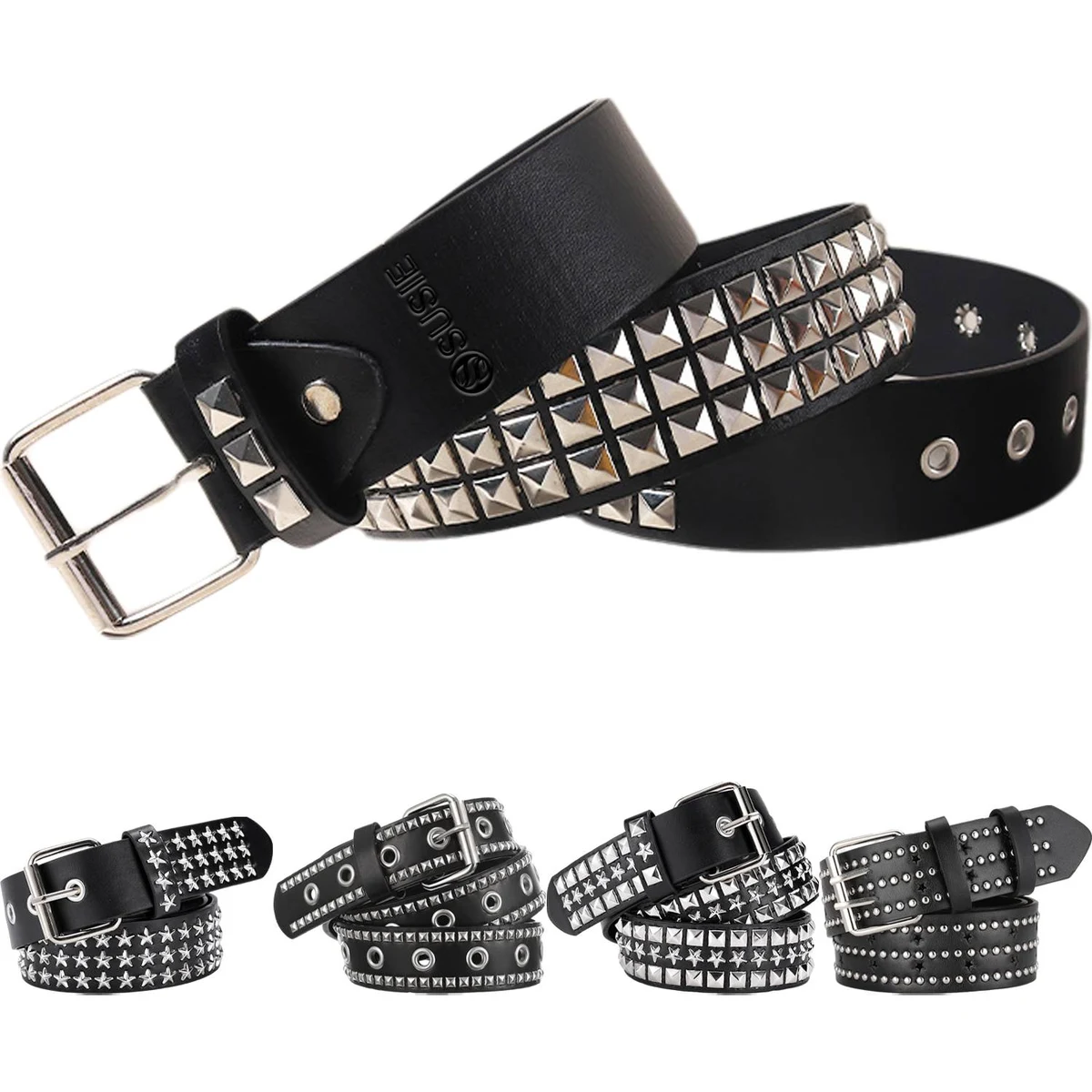 Adjustable Punk Style Rivet Jeans Belt 1