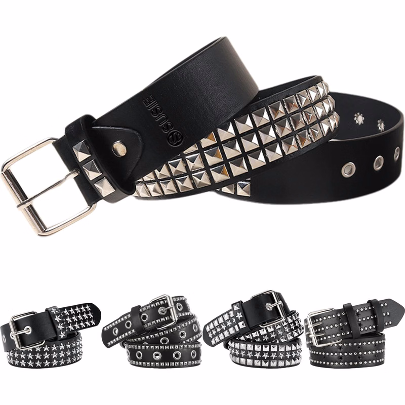 Adjustable Punk Style Rivet Jeans Belt