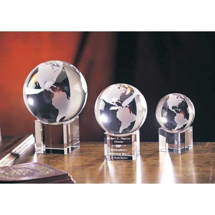 Designer Crystal Spinning Globe on Base Award 1