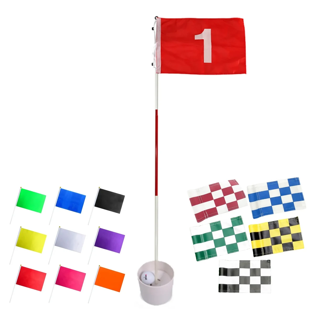 MOQ 20 Set Golf Flagstick 6ft Pin Flag And Cup For Yard 1