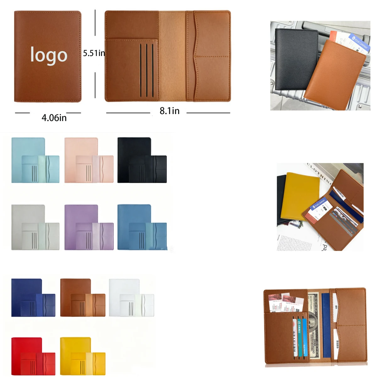 PU Leather Passport Holder with Card Slots 1