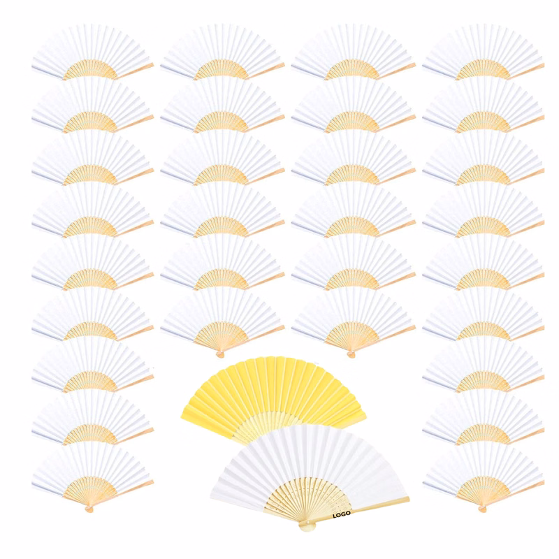 Folding Single-Sided Bamboo Fan With Your Logo