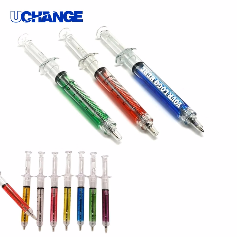 Syringe-Shaped Ballpoint Pen with Scale