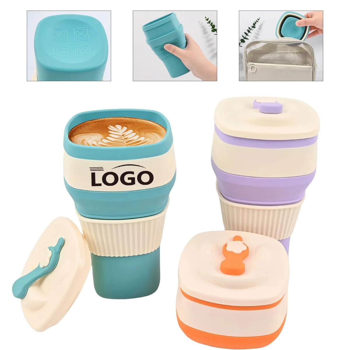 Collapsible Large-caliber Silicone Travel Mug 1