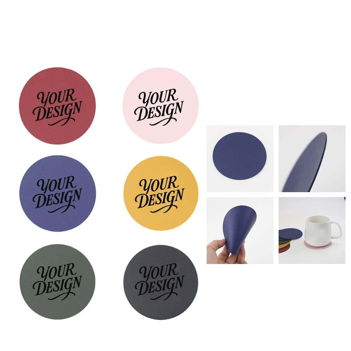 Round PU Nonslip Cup Coaster 1