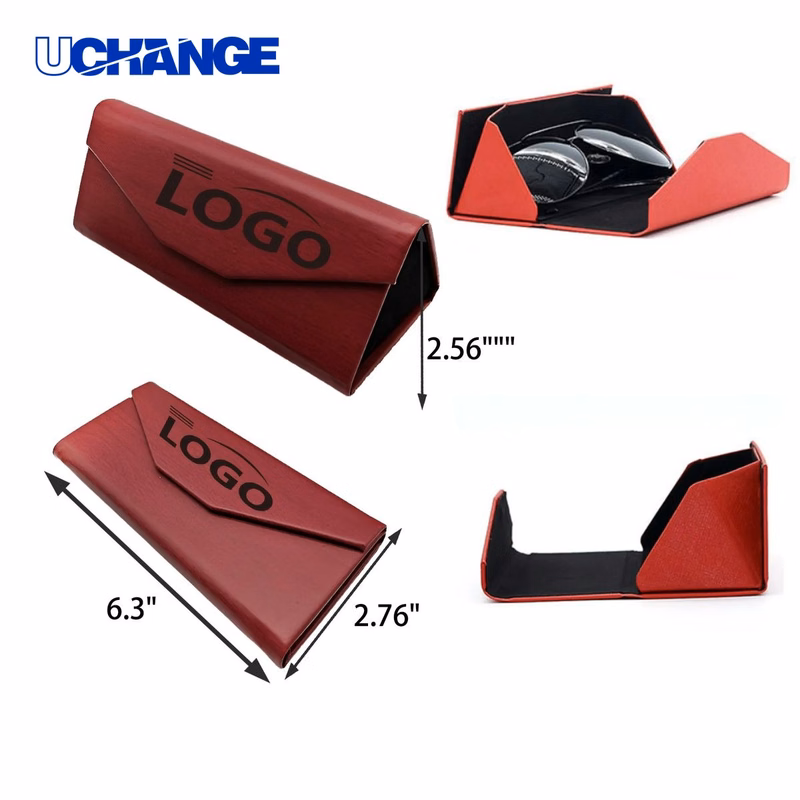 Eyewear Foldable Leather Eyeglasses Case Organizer