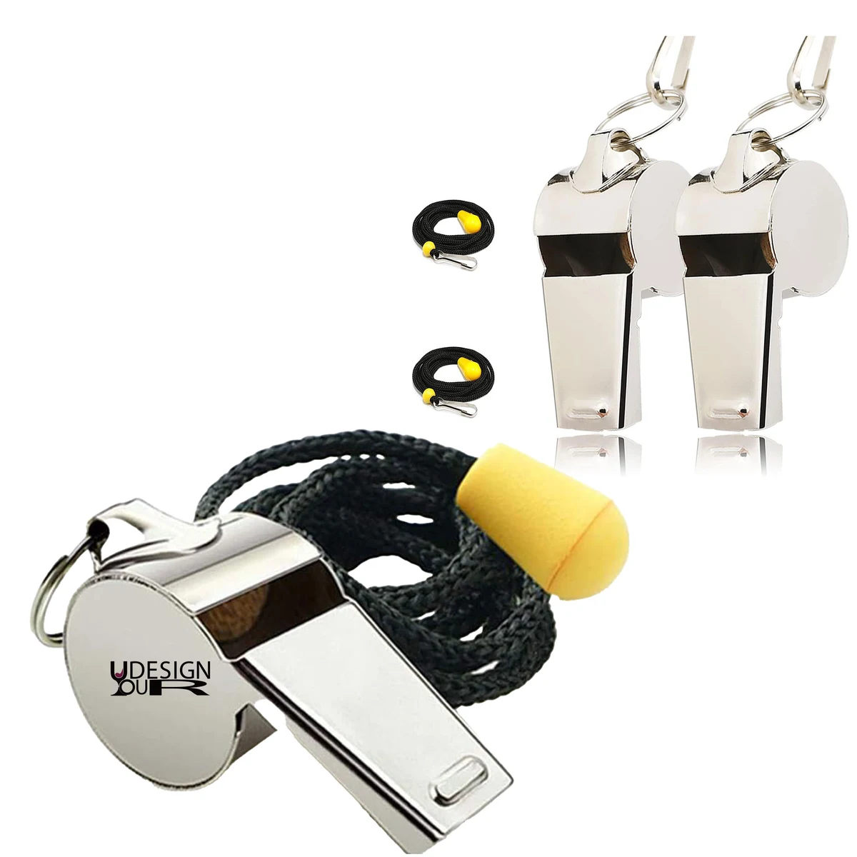 Game Cheering Stainless Steel Whistle With Adjustable Lanyard 1