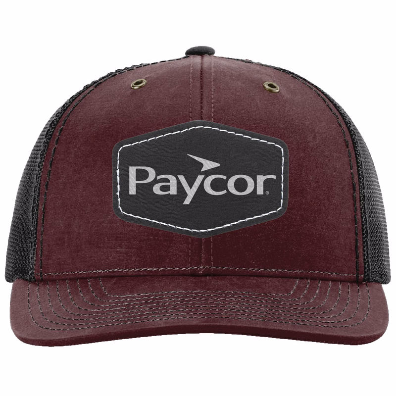 Richardson 112WF Freemont Adjustable Trucker Hat w/Leatherette Adhesive Patches or Embroidery