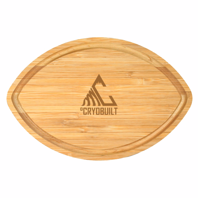 15" Football Shape Bamboo Cutting Board with Juice Groove