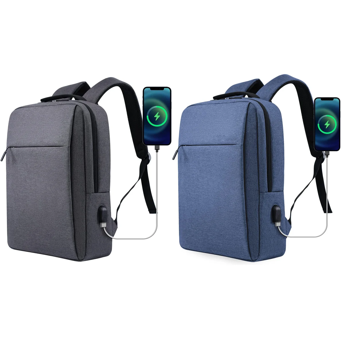 Business Slim Durable Travel Water Resistant Backpacks with USB Charging Port 1