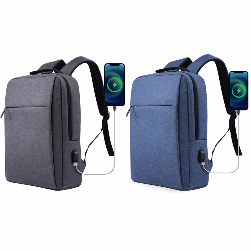 Business Slim Durable Travel Water Resistant Backpacks with USB Charging Port