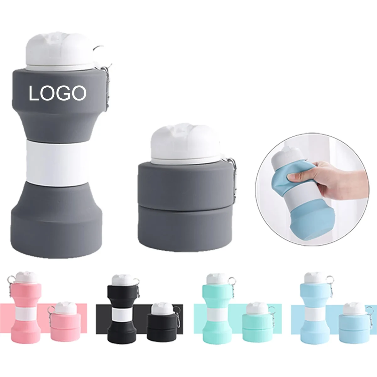 Portable Travel Silicone Folding Water Bottle 1