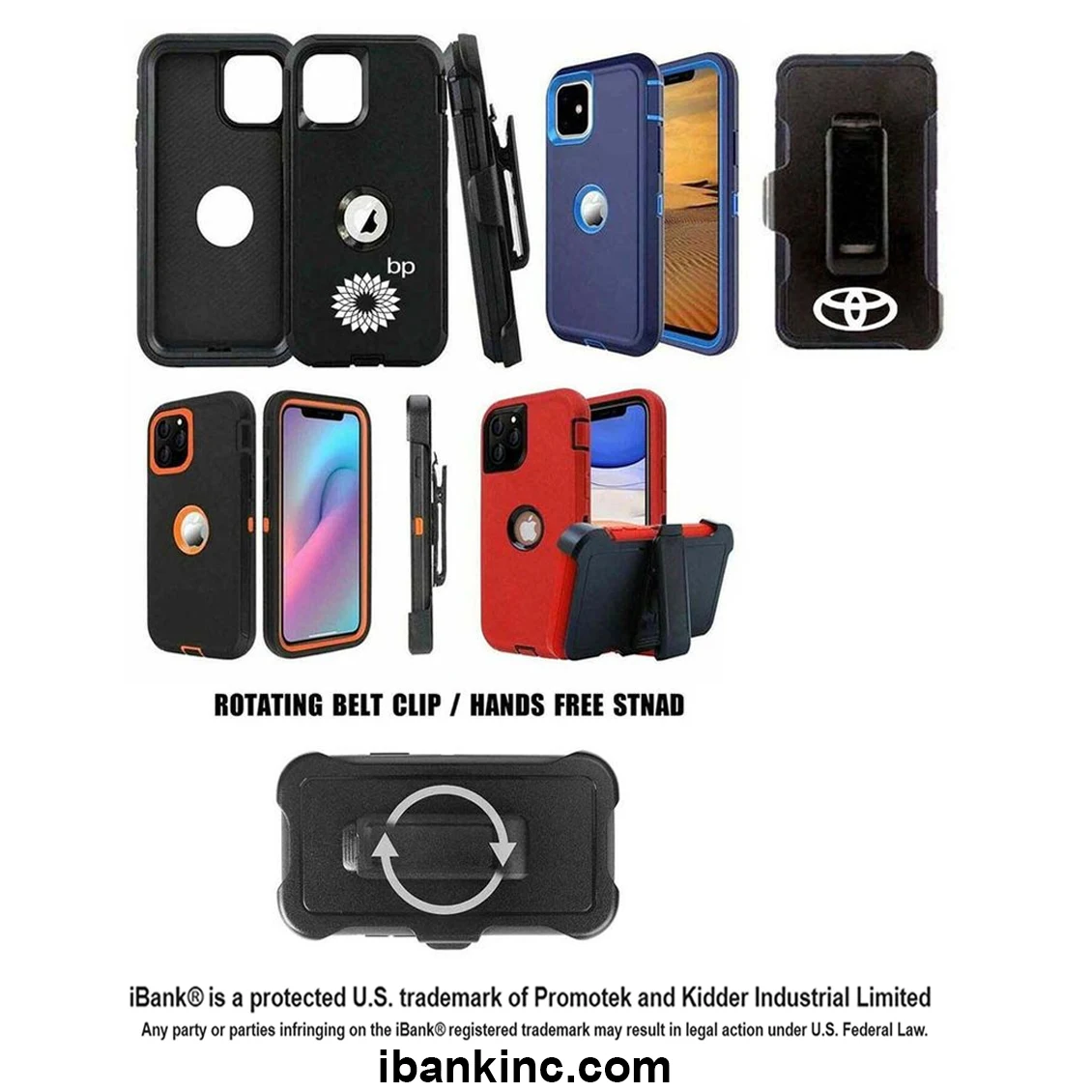 iBank ® iPhone 17 Pro Shockproof Case with Belt Clip and a kickstand 1