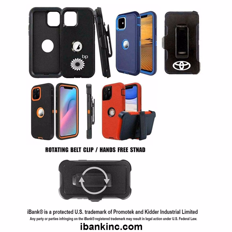 iBank ® iPhone 17 Pro Shockproof Case with Belt Clip and a kickstand