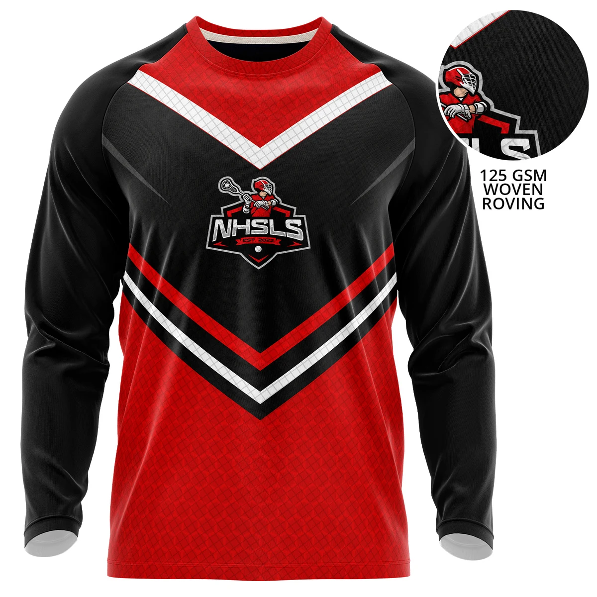 Unisex 125 GSM Woven Roving Performance Sublimation Long Sleeve T-shirt 1
