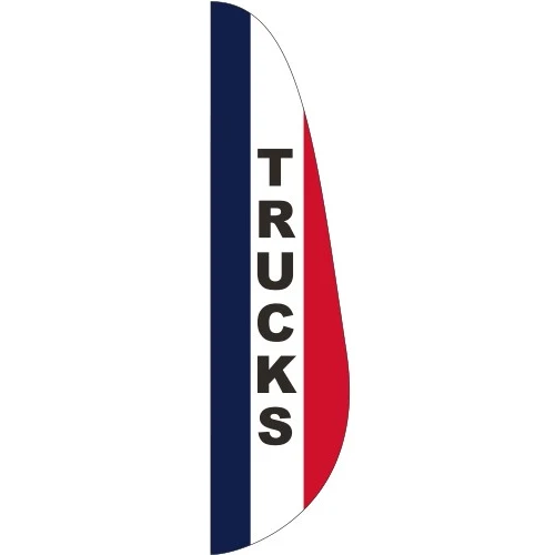 "TRUCKS" 3' x 12' Message Feather Flag 1