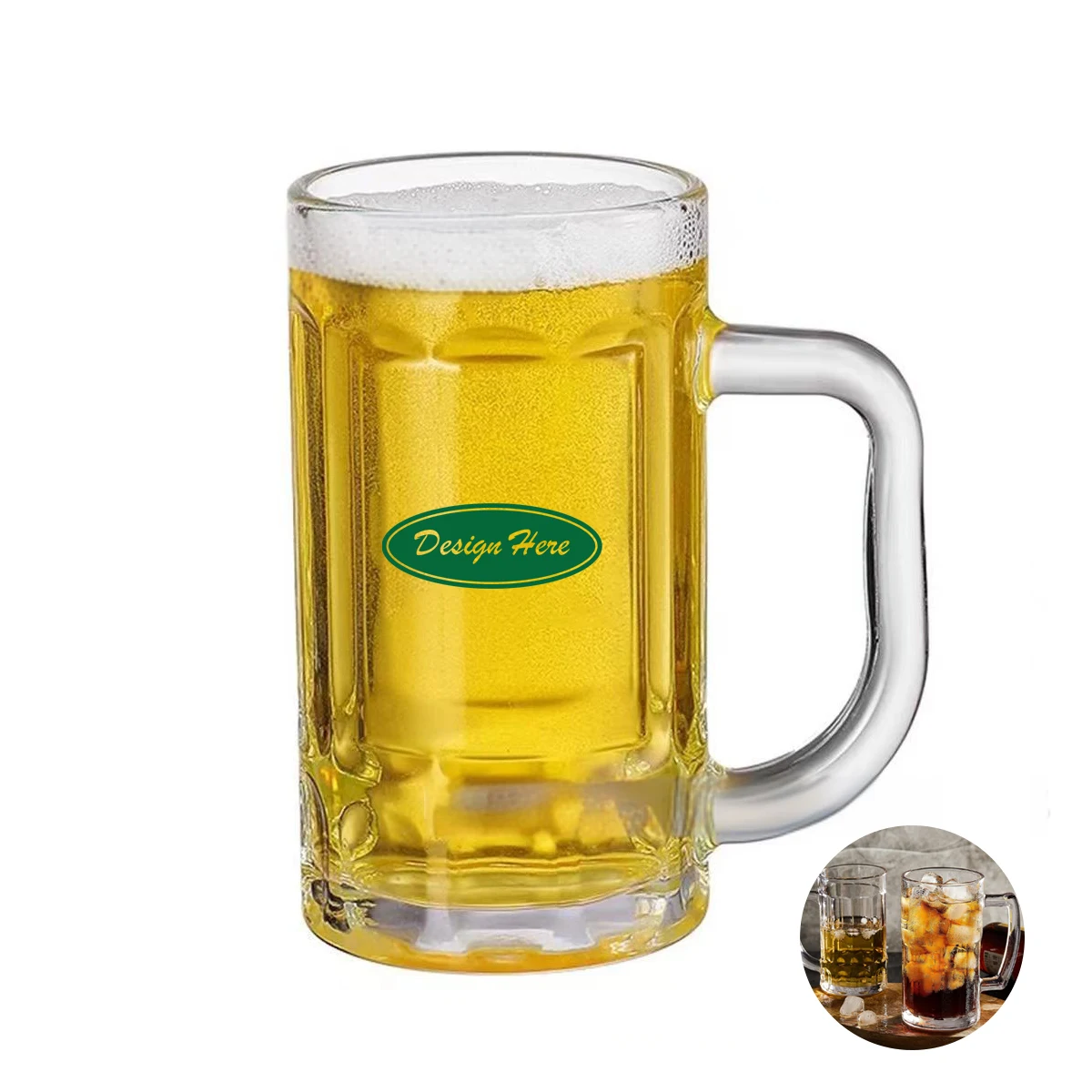 14oz Customizable Glass Beer Mug 1