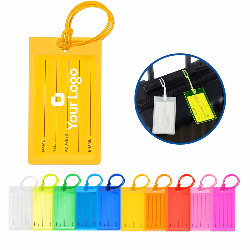 Custom Logo PVC Soft Luggage Tag with Card Holder