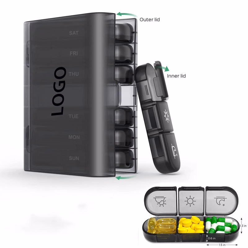 Portable Travel Pill Box 7 Day With Large Pill Containers