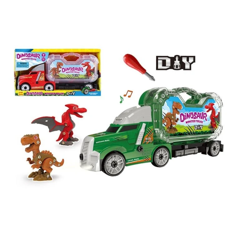 Dino Truck Carriers - 2 DIY Dinosaurs 2 Colors 1