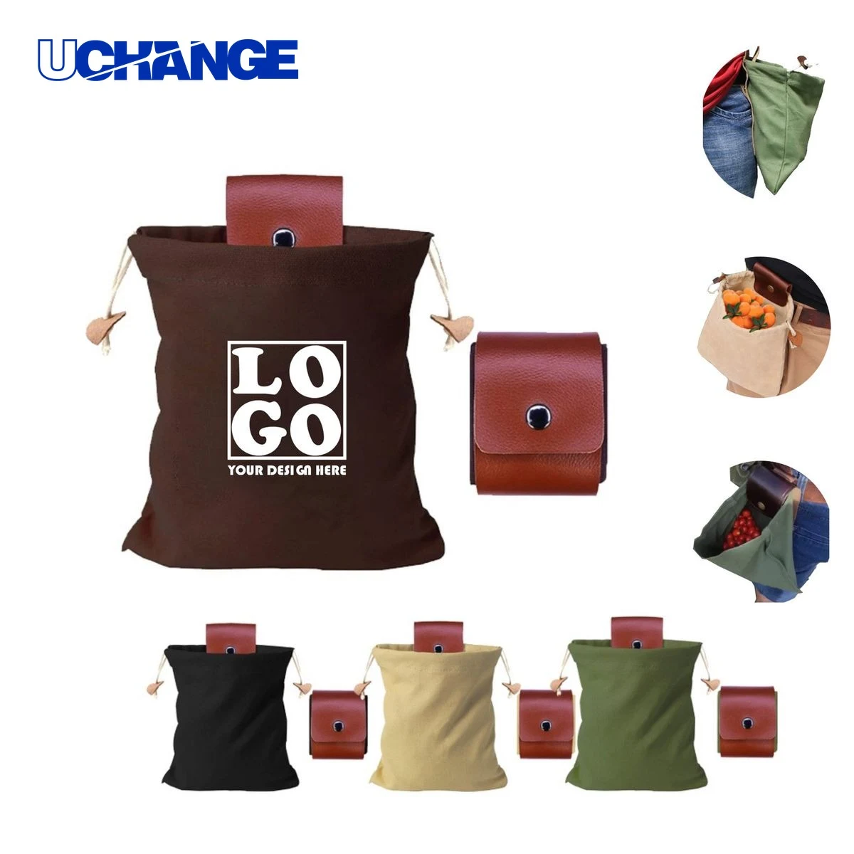 Buckled Leather Gathering Bag Organizer 1