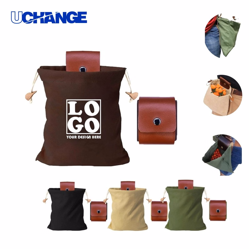 Buckled Leather Gathering Bag Organizer